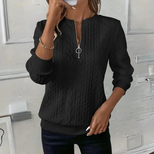Tabitha | Cable Knit Zip Neck Jumper