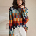 Emmeline | Checkerboard Knit Jumper