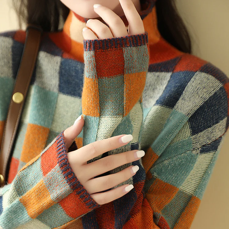 Emmeline | Checkerboard Knit Jumper