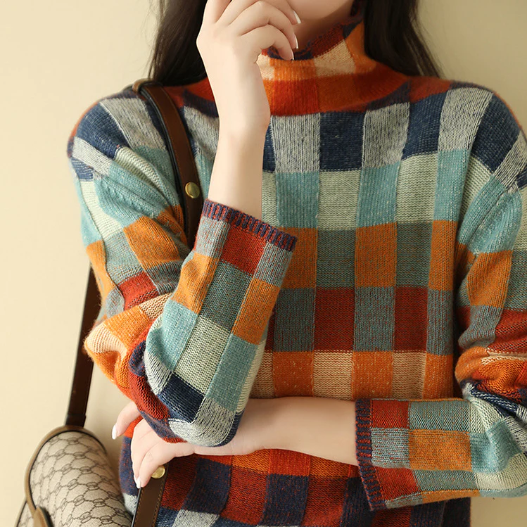 Emmeline | Checkerboard Knit Jumper