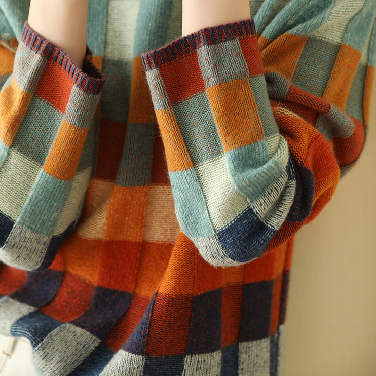 Emmeline | Checkerboard Knit Jumper