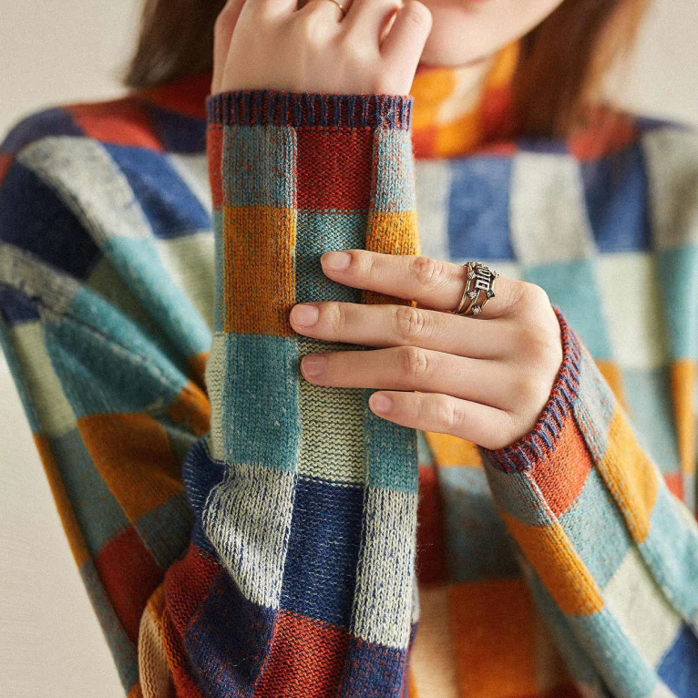 Emmeline | Checkerboard Knit Jumper