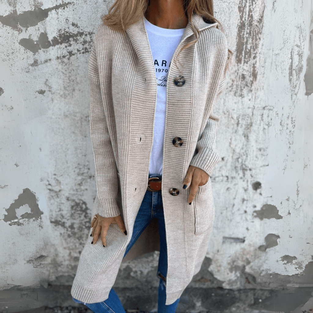 Hope | Longline Ribbed Button Cardigan