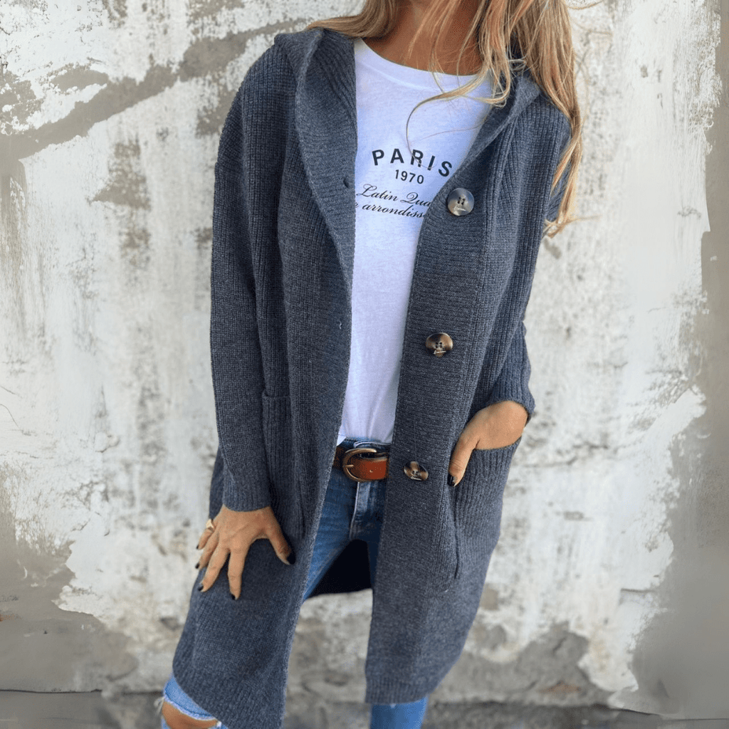 Hope | Longline Ribbed Button Cardigan