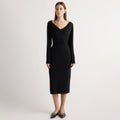 Off-shoulder v-neck jumper dress
