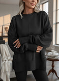 Black oversized crew neck sweatshirt
