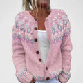 Pink pink fair isle cardigan