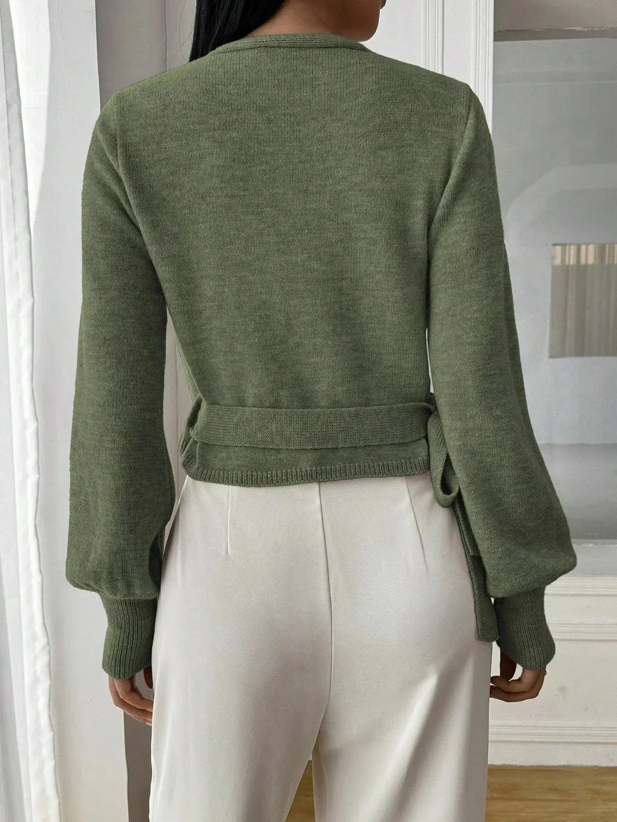 Cecilia | Tie-Waist Wrap Knit Top