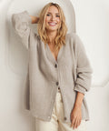 Ribbed v neck button cardigan