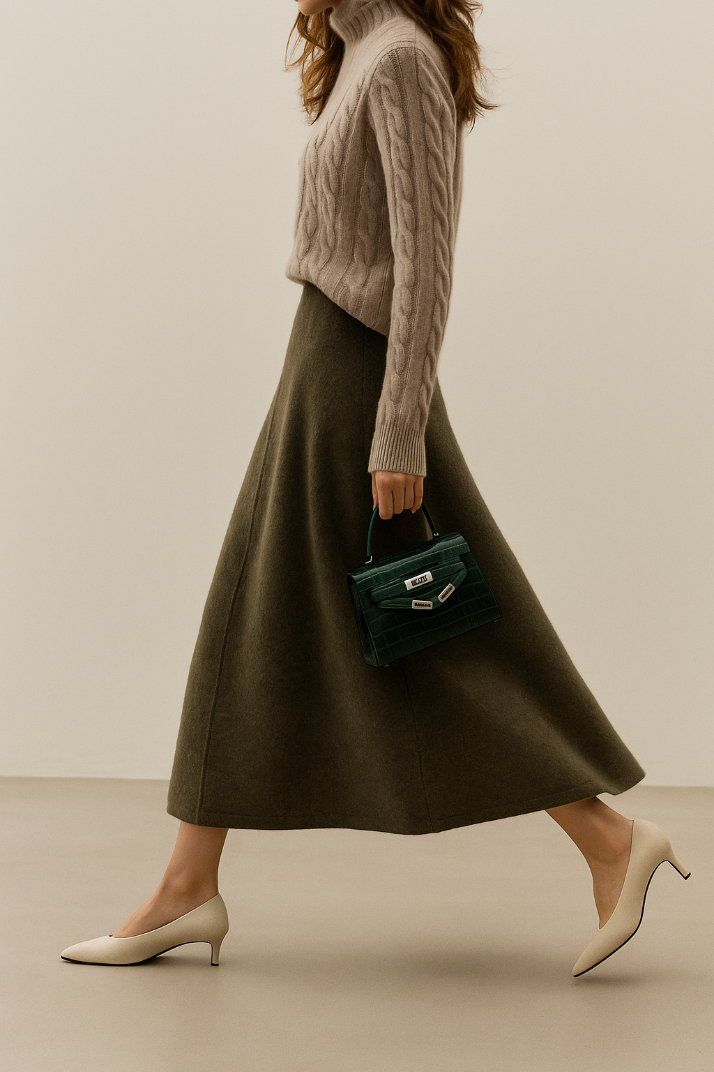 Ramona | Wool Knit Midi Skirt