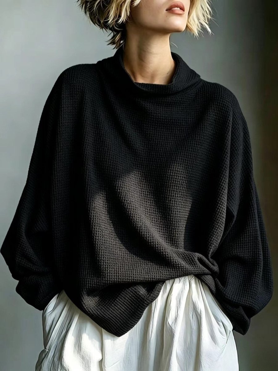 Roxane | Oversized Waffle Knit Cowl Neck Jumper