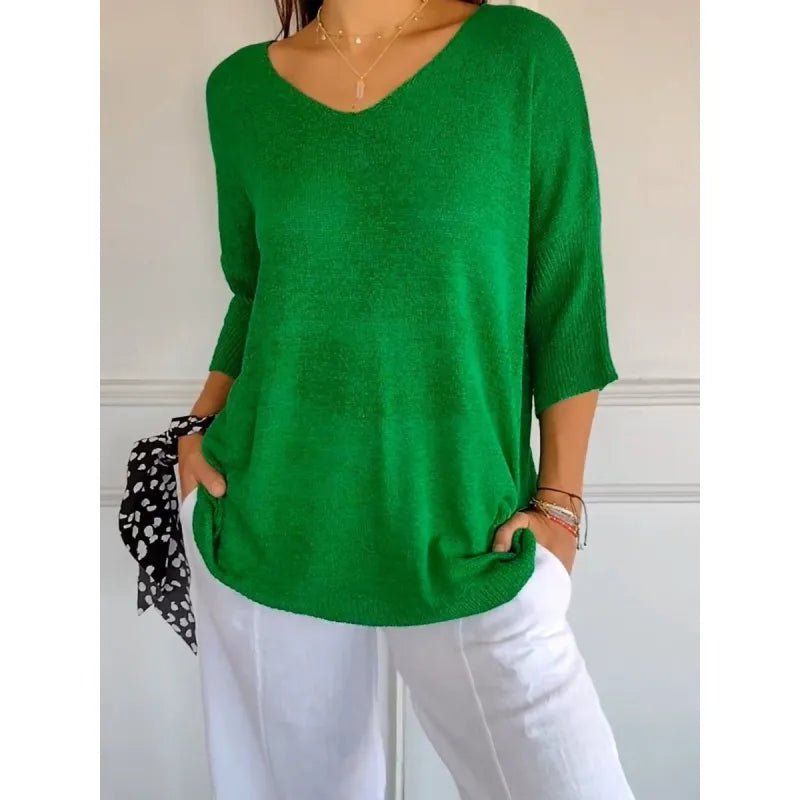 Rhoda | Relaxed V-Neck Knit Top