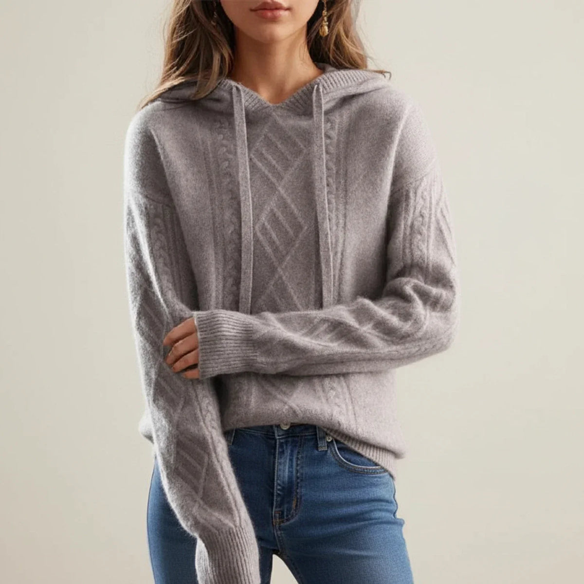 Nancy | Cable Knit Hooded Jumper