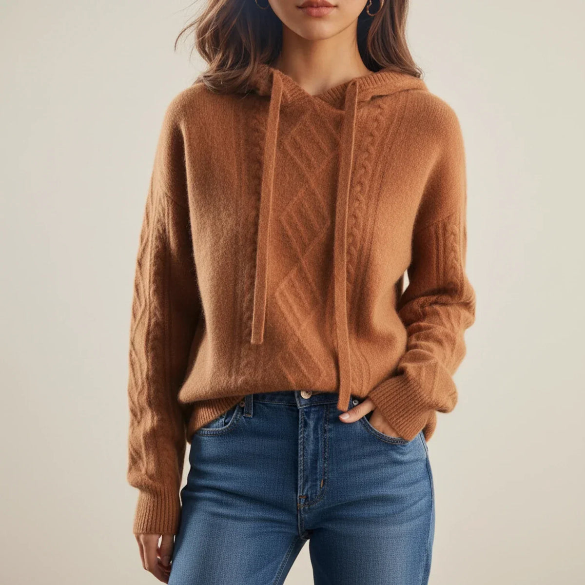 Nancy | Cable Knit Hooded Jumper