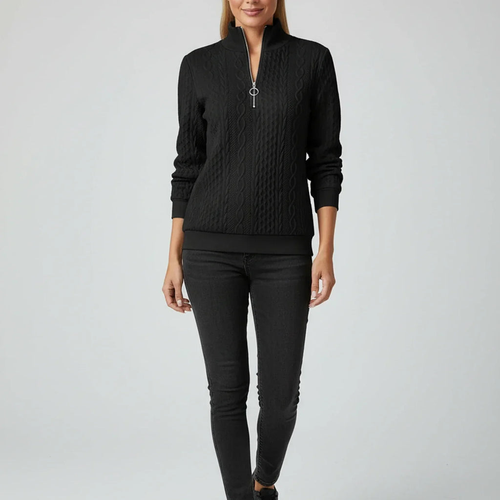 Maureen | Cable Knit Quarter-Zip Jumper