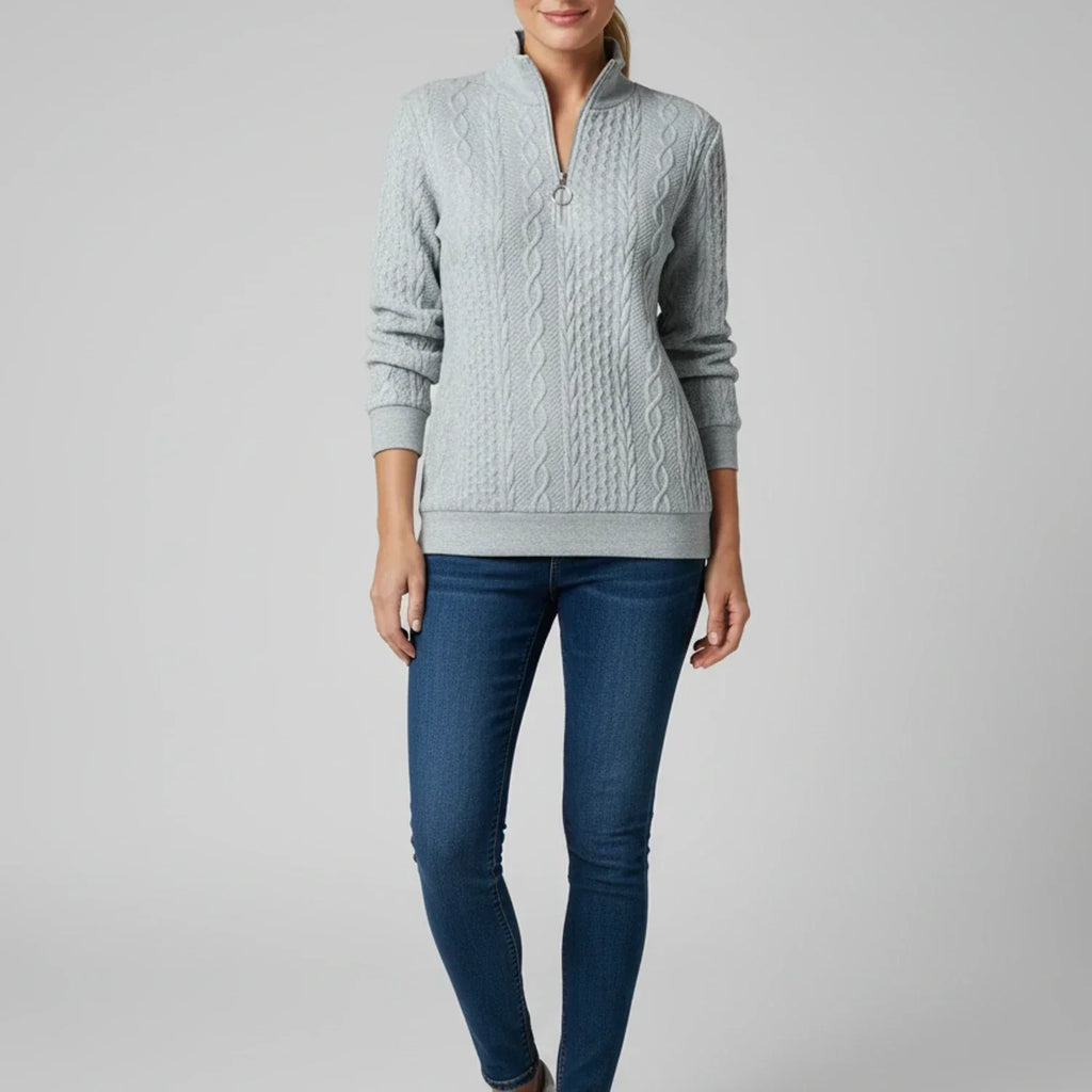 Maureen | Cable Knit Quarter-Zip Jumper