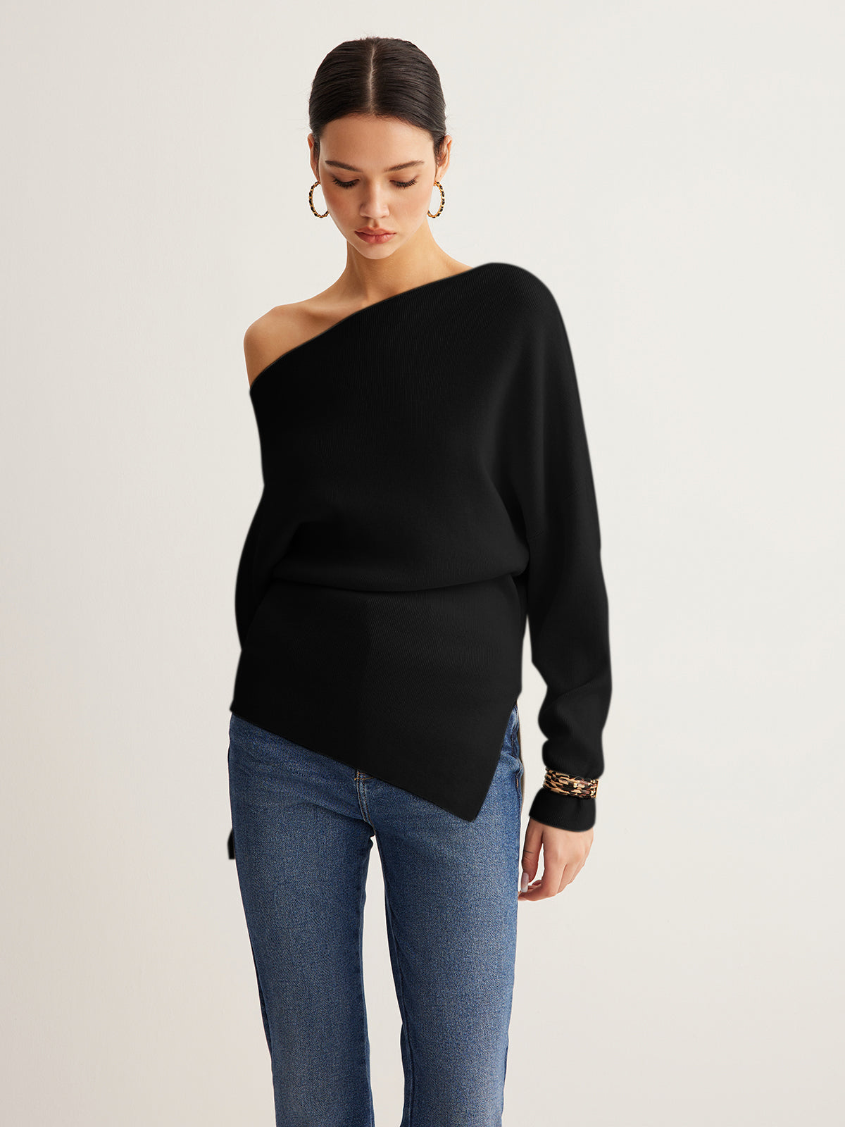 Selina | Merino Wool One-Shoulder Jumper