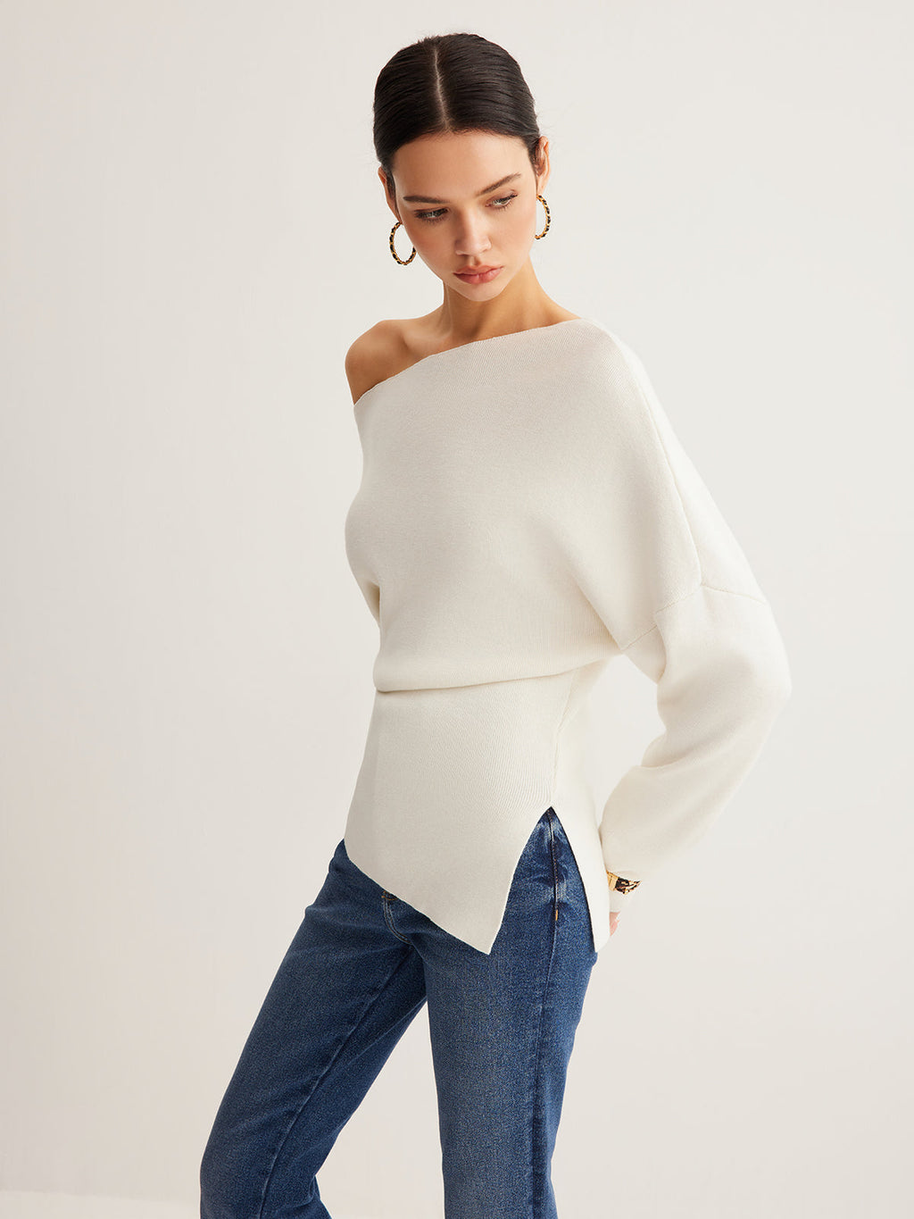 Selina | Merino Wool One-Shoulder Jumper
