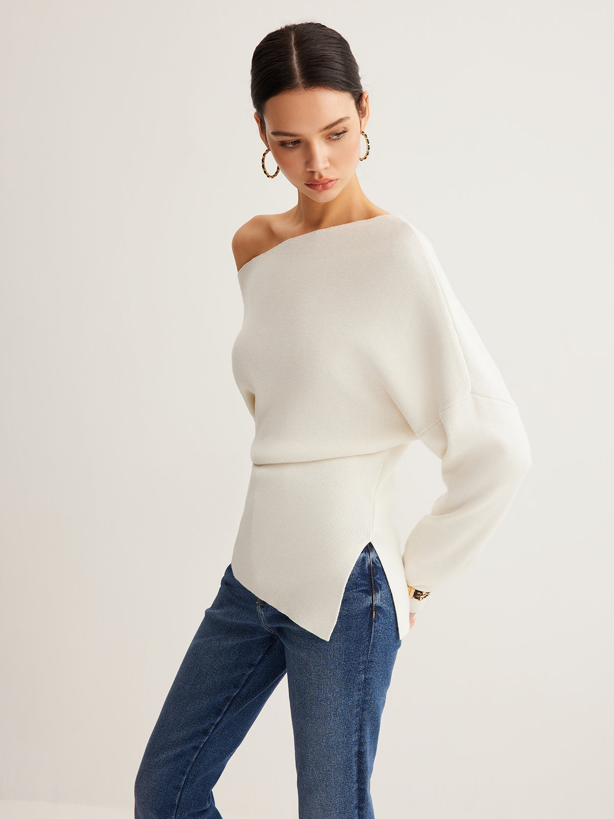 Selina | Merino Wool One-Shoulder Jumper