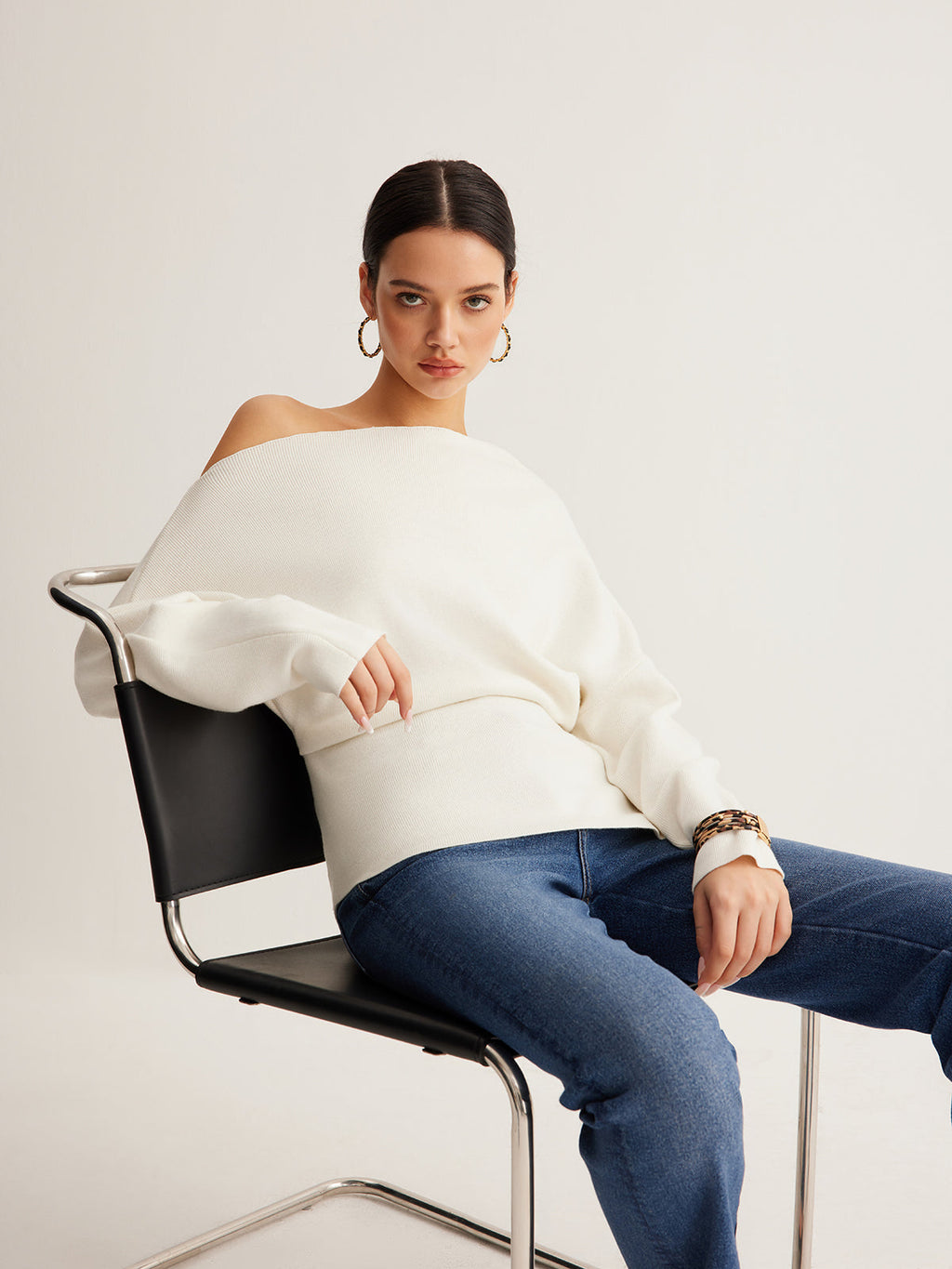 Selina | Merino Wool One-Shoulder Jumper