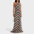 Zigzag halter knit maxi dress