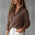 Bown zip neck relaxed jumper