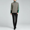 Rosa | Merino Wool Herringbone Roll Neck Jumper